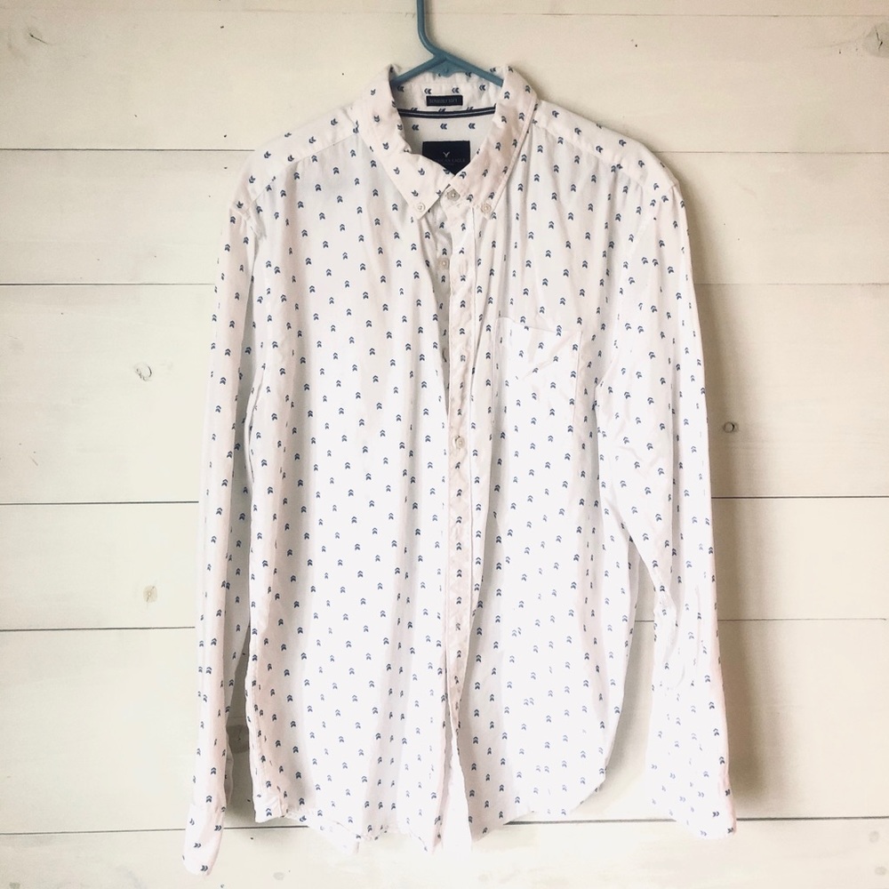 Men’s Long Sleeve White Button Down